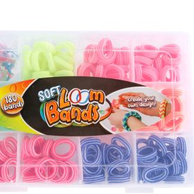 ROOST Soft Loom Bands 621564 180 Stoffbänder, 15 Clips