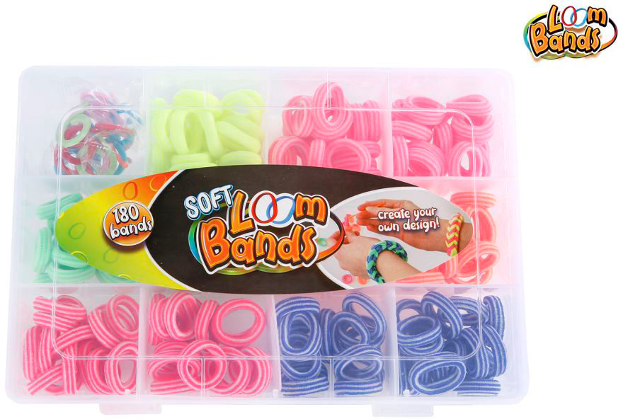 ROOST-621564-8713219482834 ROOST Soft Loom Bands 621564 180 Stoffbänder, 15 Clips – Bild 1