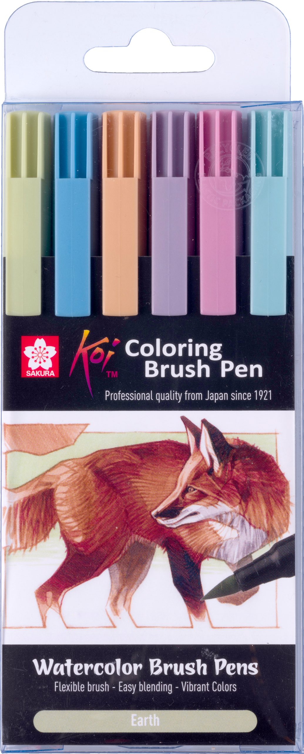 SAKURA-POXBR6H-8712079514334 SAKURA Brush Pen Koi POXBR6H Earth Set 6 Stück – Bild 1