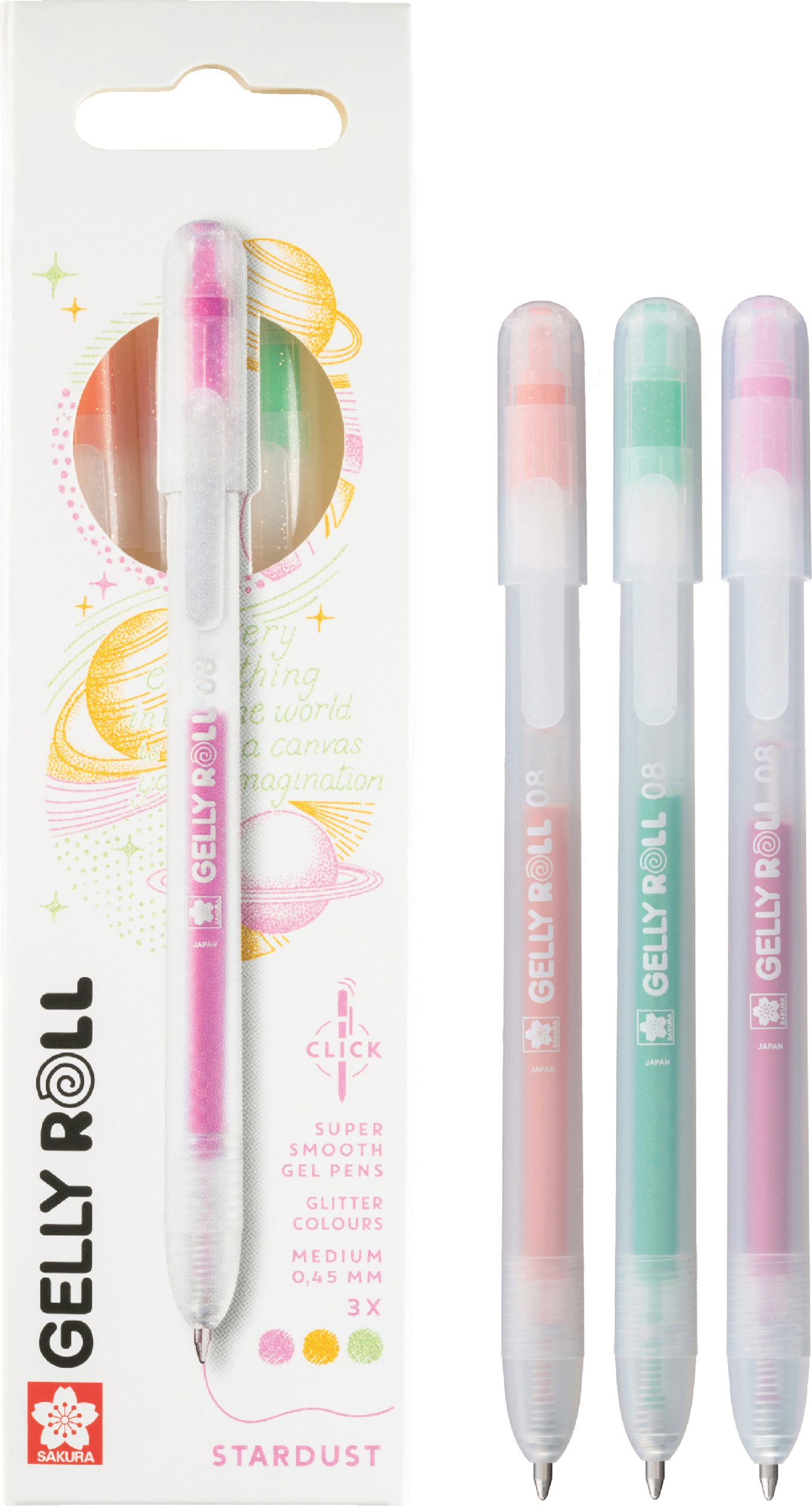 SAKURA-PXGBRASTA3B-8712079543259 SAKURA Gelly Roll 0.8mm PXGBRASTA3B Stardust, ass. 3 Stück – Bild 1