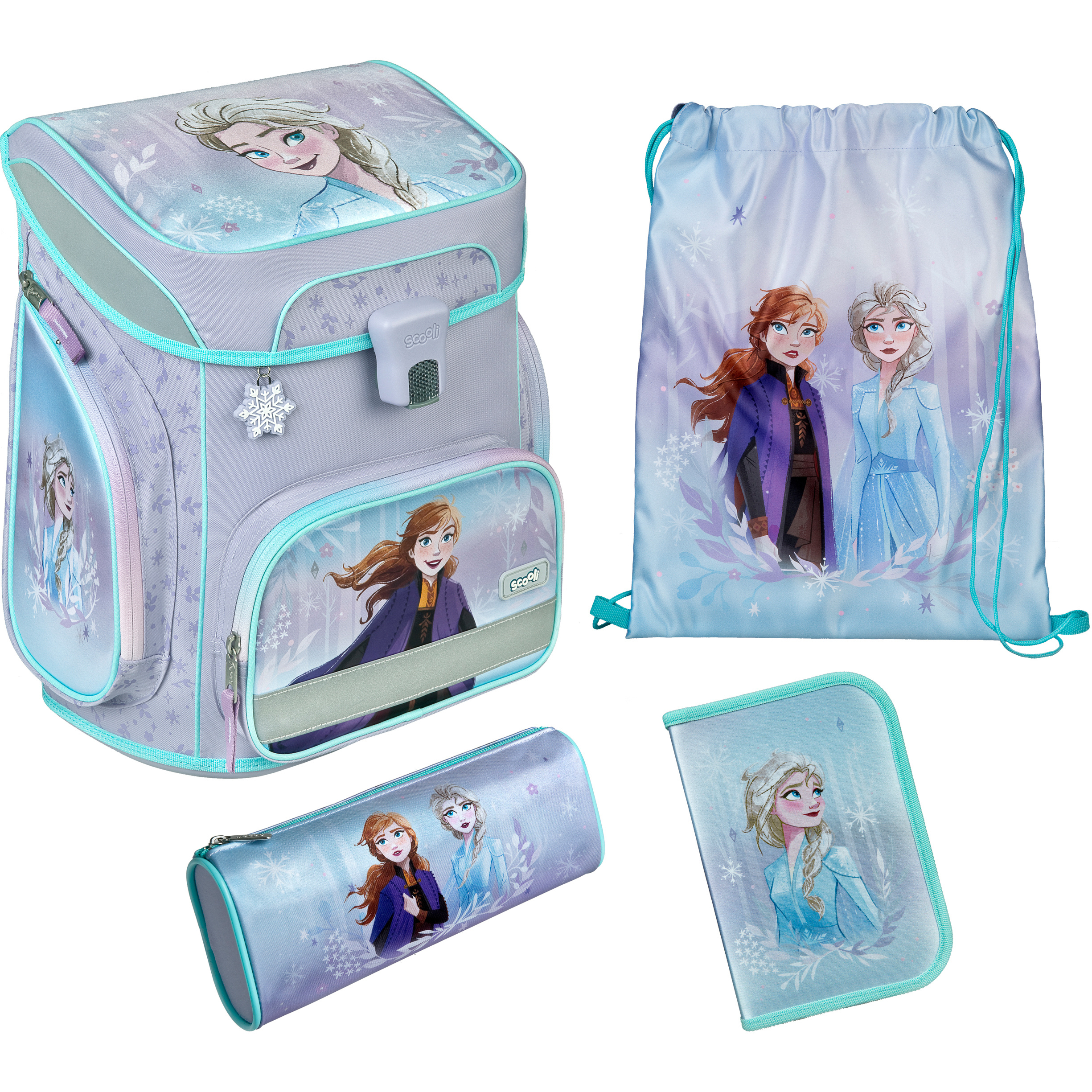 SCOOLI-FRVX8255-4043946312437 SCOOLI Schulthek-Set EasyFit FRVX8255 Frozen 5-teilig – Bild 1