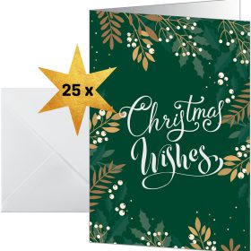 SIGEL Weihnachtskarten A6 DS092 Blätter und Zweige 25 Stück