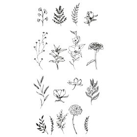SIZZIX Stempel 666641 Garden Botanicals 17 Stück