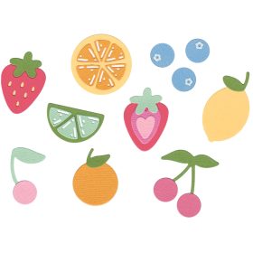 SIZZIX Stanzformen 666966 Fruit Doodles 17 Stück