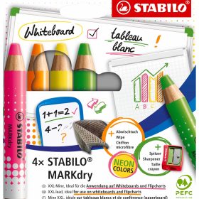 STABILO Whiteboardmarker MARKdry 648/4-01 Neon 4 Stück