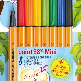 STABILO Fineliner Point 88 Mini 0.4mm 688/8-07 Animal Vibes 8 Stück