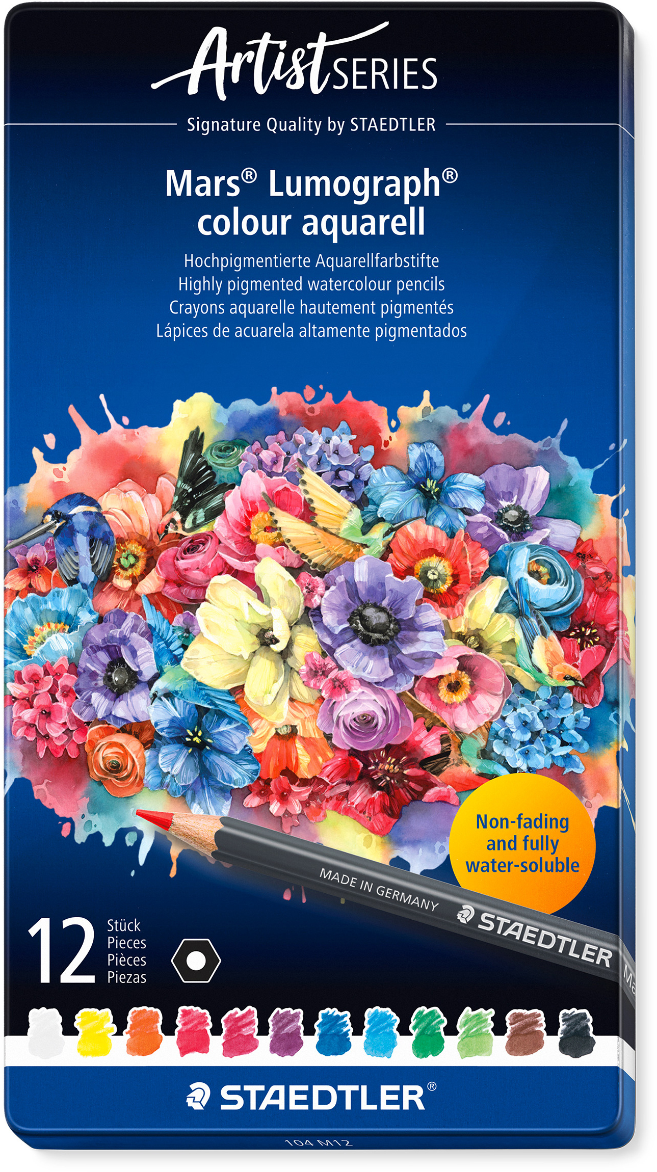 STAEDTLER-104M12-4007817172797 STAEDTLER Farbstifte Artist Line 104M12 assortiert 12 Stück – Bild 1
