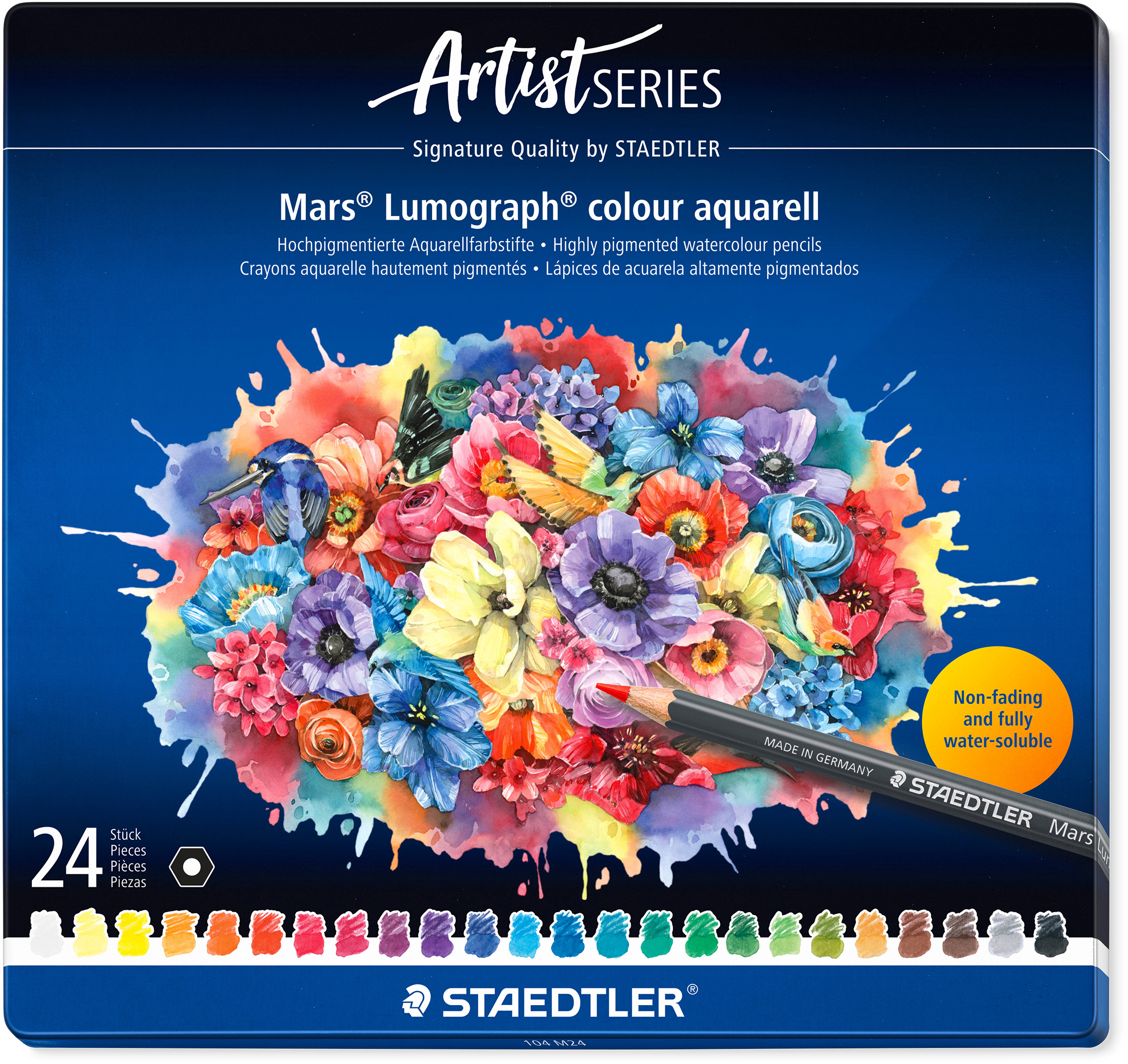 STAEDTLER-104M24-4007817172803 STAEDTLER Farbstifte Artist Line 104M24 assortiert 24 Stück – Bild 1