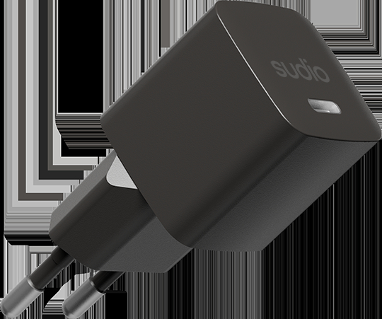 SUDIO-P1EUBLK-7350071383377 SUDIO USB-C GaN Wall Charger 25W P1EUBLK P1 EU, Black – Bild 1
