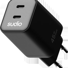 SUDIO USB-C GaN Wall Charger 45W P2EUBLK P2 EU, Black