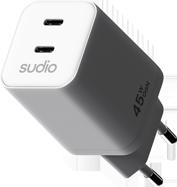 SUDIO-P2EUWHT-7350071395677 SUDIO USB-C GaN Wall Charger 45W P2EUWHT P2 EU, White – Bild 1