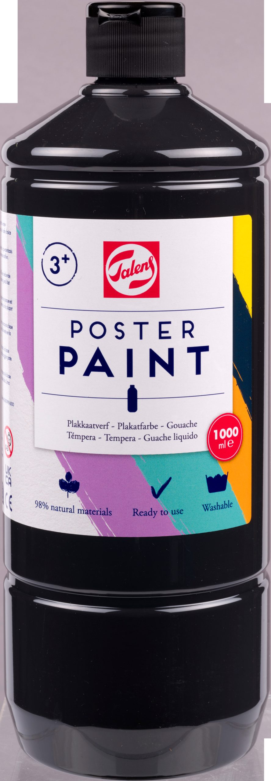 TALENS-36717001-8712079542696 TALENS Plakatfarbe 1000ml 36717001 schwarz – Bild 1