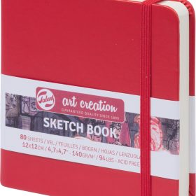 TALENS Skizzenbuch 12x12cm 9314204M rot 80 Seiten
