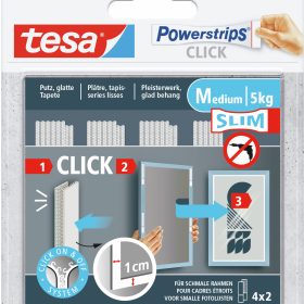 TESA Powerstrips Click Small 77721-00030 Slim, 5kg 4x2 Streifen