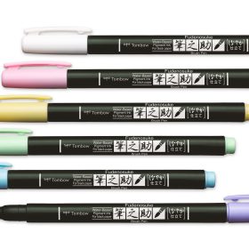 TOMBOW Kalligraphie-Set WS-BS WS-BS-6P Fudenosuke, pastel 6 Stück
