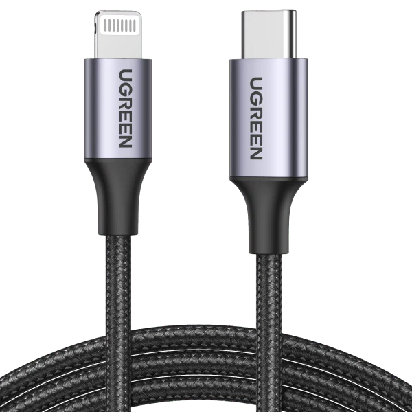 UGREEN-60759-6957303867592 UGREEN Cable USB-C-Lightning PD 60759 1m,Fast Charging,3A Max,Bl. – Bild 1
