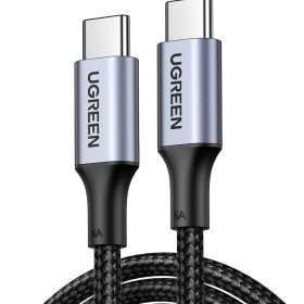 UGREEN Fast ChargingCable 100W Max 70427 5A,USB-C-USB-C,PD,Black 1m