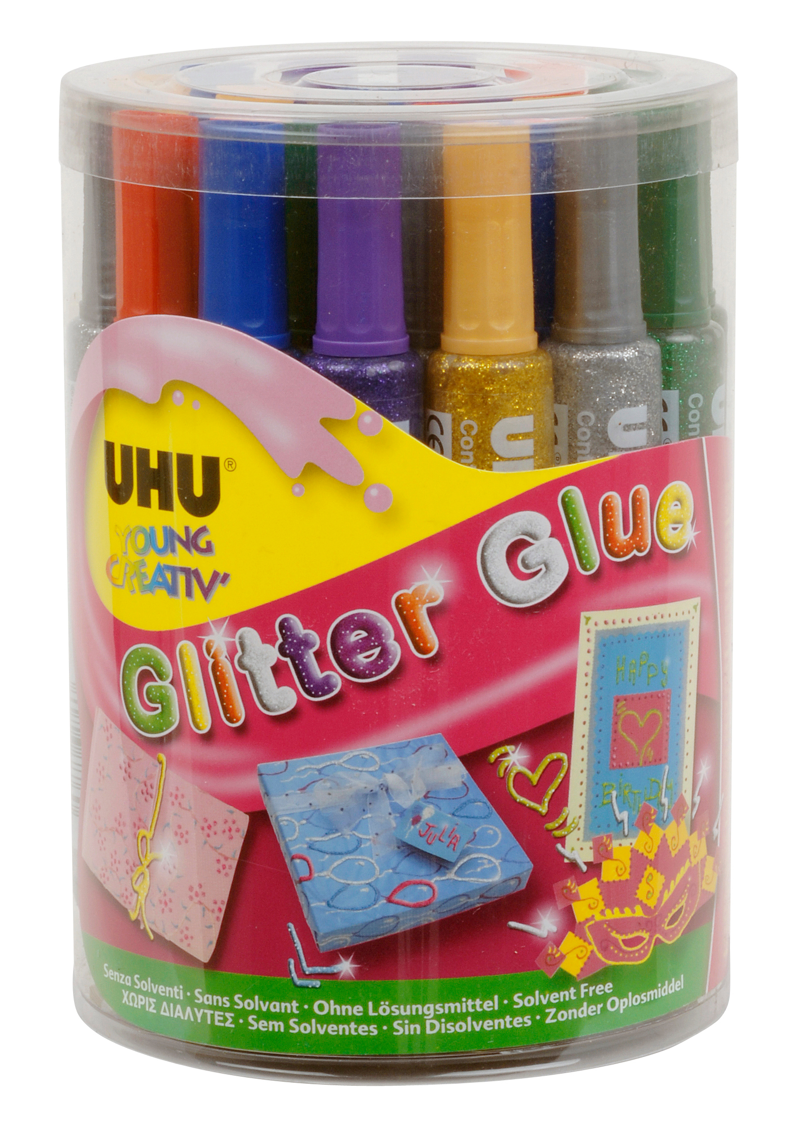 UHU-76-4026700390513 UHU Glitter Glue Dose 76 24 Stück – Bild 1