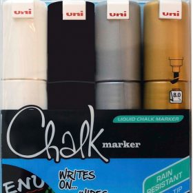 UNI-BALL Chalk Marker 8mm PWE8K.4C-5 4 Farben 4 Stück