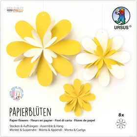 URSUS Papierblüten Set 22.5x22.5cm 24260001 300g, 2 Farben ass. 12 Blatt