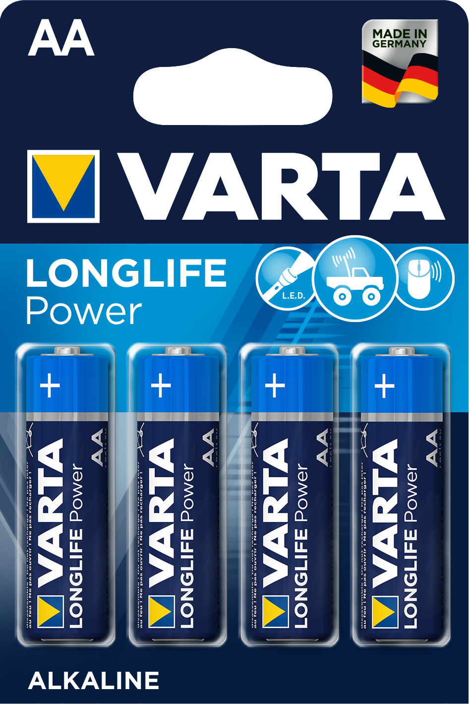 VARTA-04906-121-414-4008496559435 VARTA Batterie Longlife Power 04906 121 414 AA/LR06, 4 Stück – Bild 1