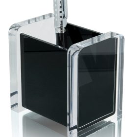 WEDO Stifteköcher EXKLUSIV 604001 9.4x6.5x9.4 Acryl schw./tran.