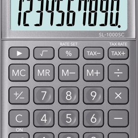 CASIO Taschenrechner BIC SL-1000SC-GY-W-EP 10-stellig grau