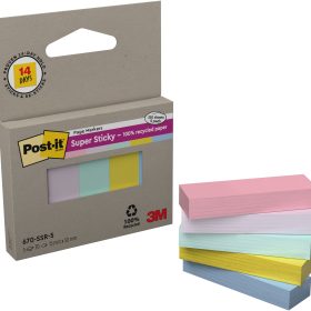 POST-IT Super Sticky 15x50mm 670-SSR-5 Page Marker pastell 5x70 Blatt