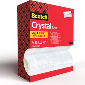SCOTCH Crystal Tape 19mmx33m 6-1933VP24 kristallklar 24 Rollen